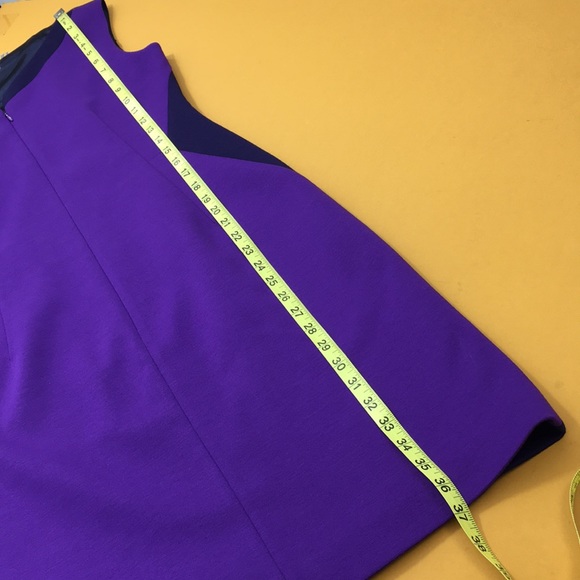 Tahari Sheath Purple Blue Career Illusion Dress - Picture 9 of 12
